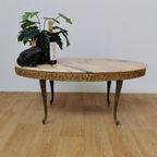 Vintage Hollywood Regency Salontafel Koffietafel Marmer Blad thumbnail 8