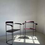 Per Stuk (2) - Vintage Arrben Italy Stoelen Paars thumbnail 8