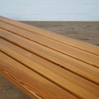 Mid Century Pine Wood Bench thumbnail 5