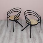 2X Vintage Postmodern Buisframe Stoel Met Webbing Zitting. thumbnail 14