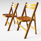 2x Mid Century Design Beukenhout Klapstoelen. thumbnail 2