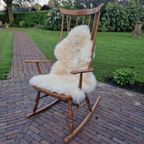 Massief Eiken Hoge Schommelstoel Met Spindelrug thumbnail 5