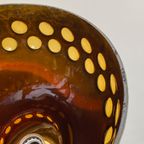 Vintage Amber Glas & Koper Hanglamp, Caged Glass thumbnail 9