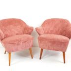 2 Roze Cocktail Stoeltjes | Nieuw Gestoffeerd Rib Artifort thumbnail 4