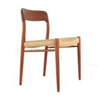 Set 4 Niels Otto Moller Stoelen Model 75 Möller Vintage Papercord thumbnail 2