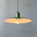 Kleine Groene Emaille Mid Century Schotel Hanglamp thumbnail 8