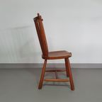 De Ster Geldermalsen Spindle Back Dining Chair 6 X In Solid Oak. With A Small Carved Decoration I thumbnail 19