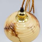 Vintage Hanglamp Gemarmerd Glas Ribbel thumbnail 8