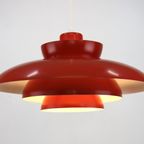 Original Red Danish Pendant Lamp - Fog And Morup By Jo Hammerborg - Model Penta - 1960 thumbnail 3