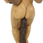 Vintage Massief Houten Engel Cherubijn Beeld Handbeschilderd 49cm thumbnail 17