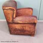 Stoere Leren Vintage Fauteuil thumbnail 4