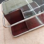 Vintage Space Age Salontafel Rookglas Chroom 70S thumbnail 9