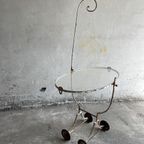 Beautyfull White Patina Iron Serving Trolley 1950’S thumbnail 10