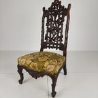 Prachtige 19e-eeuwse Black Forest Stoel – Uitzonderlijk Snijwerk thumbnail 8
