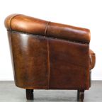 Begeerlijke Vintage Schapenleren Clubfauteuil Met Een Geweldig Patina thumbnail 4