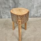 Oud Hakblok Sidetable Bijzettafel Plantentafel thumbnail 9