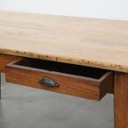 Zeer Grote En Karaktervolle Antieke Eikenhouten Xxl Eettafel Voor 8 Tot 10 Personen thumbnail 10