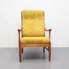 Fauteuil Farstrup Møbler Nieuwe Stoffering Rib Okergeel thumbnail 3