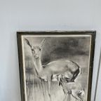 Vintage Hertjes Schilderij H. Van Meegeren Prent Bambi thumbnail 3