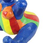 Vintage Kunstobject Beeld Dikke Dame Papier Maché Pop Art 38Cm thumbnail 3