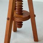 Jaren 70 Schroefkruk Vintage Kruk Pine Stool Retro Krukje thumbnail 4