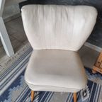 Cocktail Stoel Vintage Wit Fauteuil Retro Jaren 50/60 thumbnail 4