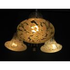 Vintage Hanglamp Met 3 Gewolkte Glazen Kappen thumbnail 7