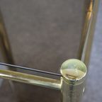 Goudkleurige Hollywood Regency Rookglazen Bijzettafel, Zuil thumbnail 5