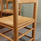 Set Van 4 Vintage Charles Dudouyt Stijl Eetkamerstoelen thumbnail 6