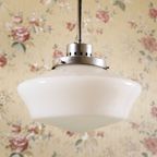 Antieke Art Deco Opaline Hanglamp thumbnail 2