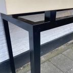 Stoere Strakke Sidetable / Wandtafel Met Zwart Metaal Onderstel, 160 X 52 Cm, 88 Cm Hoog Reliving thumbnail 4