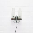 Chromen Vintage Wandlamp Glas & Hout thumbnail 3