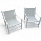 2 X Plastic / Pvc Pipe / Mesh / Indoor / Outdoor Chairs / 1970s thumbnail 4