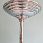 Art Deco Hanglamp In Wit Gespikkeld Glas, Jaren 30 thumbnail 9