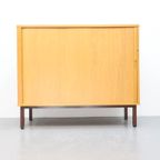 Vintage Deense Archiefkast Wandmeubel Blond Eiken thumbnail 7