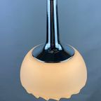 Rare White Swirl Glass And Chrome Pendant Light By Peill & Putzler thumbnail 8