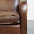 Statige, In Goede Staat Verkerende En Comfortabele Schapenleren Fauteuil/Armchair thumbnail 11