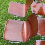 Set Van 6 Pagholz Stoelen Eetkamerstoelen Vintage thumbnail 8