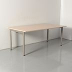 Ahrend 500 Bureau, Eiken Blad, 180 X 100, Donker Aluminium Vaste Hoogte Onderstel thumbnail 2