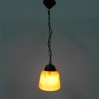 Art Deco Hanglamp Met Gemarmerde Glazen Kap thumbnail 3