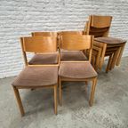 Vintage Stoelen (8) Hout Met Bijzondere, Gebogen Rugleuning thumbnail 2