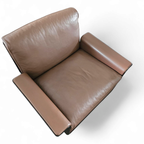 2 X Black Shell & Brown Leather 620 Chair Programme Lounge Chair By Dieter Rams For Vitsoe, 1980s thumbnail 7