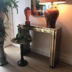 Mid Century Console Messing Sidetable Spiegel Vintage thumbnail 5