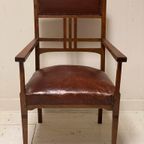 Antieke Vintage Amsterdamse School Fauteuil Stoel thumbnail 3