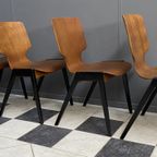 Set Of 4 Wilkhahn Wood Chairs 1960S Stackable thumbnail 2