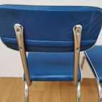 Vintage Mid Century Chroom En Skai Buizen Stoelen thumbnail 8