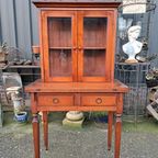 Antiek Vitrinekastje, Schrijfbureau, Secretaire thumbnail 4