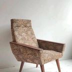 Vintage Geometrische Fauteuil Met Bloemenprint thumbnail 6