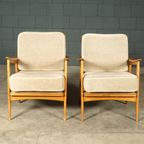 Set Deense Lougefauteuils – Notenhout – Jaren 60 thumbnail 2