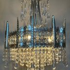Murano Teardrop Kroonluchter Transparant Chrome Frame Oriëntaals thumbnail 18